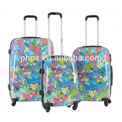 PC Printing Flower Trolley Hard cases Luggage Hot Sales